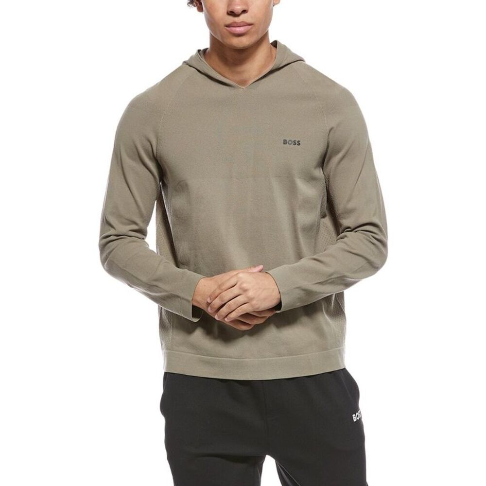 Hugo Boss Mens  Seamless Tech Hoodie, Green